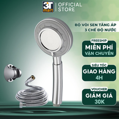 Bộ vòi sen tăng áp 3 chế độ nước tắm nóng lạnh được C'MON TS-03