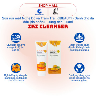 [HỎA TỐC] Sữa rửa mặt Nghệ Đỏ Tràm Trà IIKI Cleanser - Dành cho da dầu (da nhờn) - Dung tích 100ml
