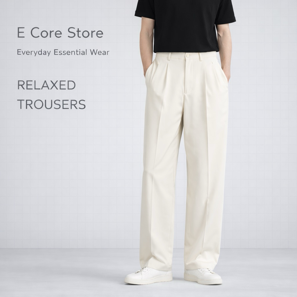 (Có Bigsize) Quần Âu Nam Ống Rộng Cạp Chun Lưng Cao Form Dáng Suông Hàn Quốc Menswear Pants Ong E Co