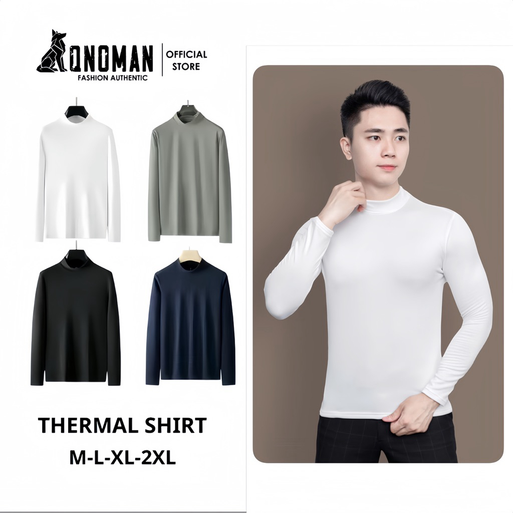 Áo Giữ Nhiệt Nam Bán Chạy QNOMAN - Áo Thun Tay Dài Lót Nỉ Cotton Giữ Ấm Thu Đông Cao Cấp