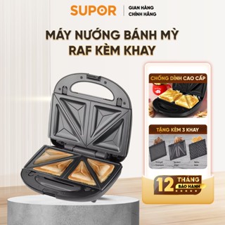 [BH 1 NĂM] Máy kẹp bánh mì RAF R540 kèm 3 khay nướng, máy nướng bánh mì làm bánh waffle, rán trứng đa năng tiện lợi