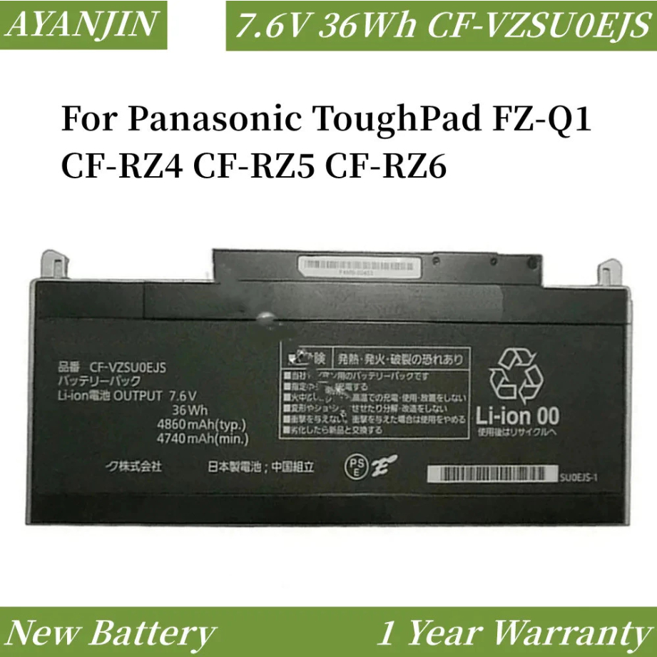 CF-VZSU0EJS Pin cho Panasonic Toughpad FZ-Q1 CF-RZ6 CF-RZ5 FZ-Q2 2-604462s2-b04(7.6V 4740mAh 36Wh)