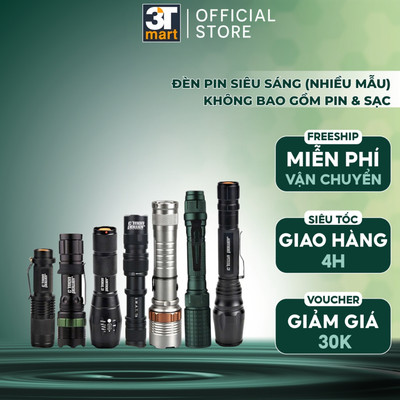 KHÔNG BAO GỒM PIN và SẠC - Đèn pin siêu sáng C'mon Power (NHIỀU MẪU)