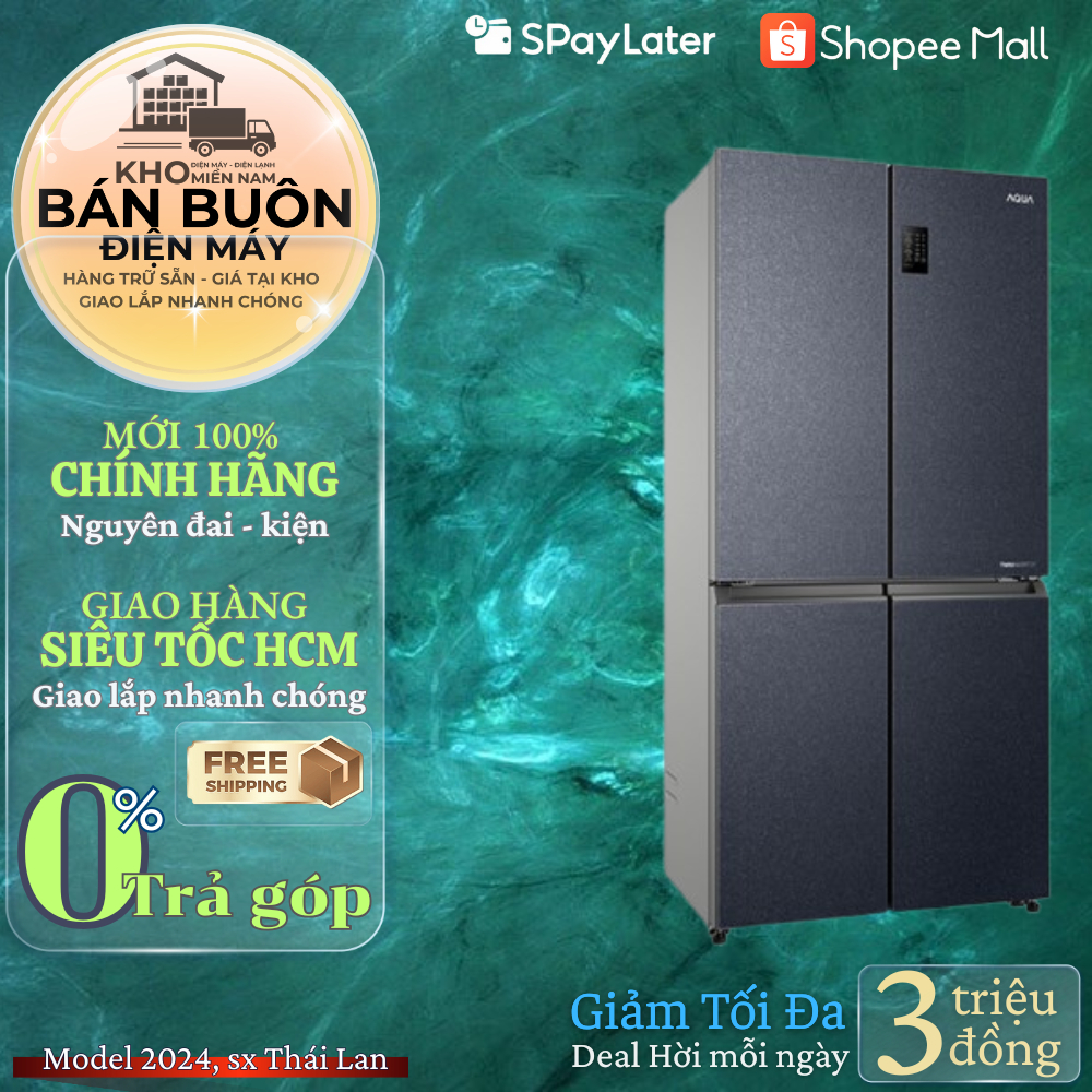 [Giao Hỏa Tốc] Tủ lạnh Aqua Multi Door 469L AQR-M532XA(CBC) Twin Inverter, Ngăn Magic Zone 3 chế độ
