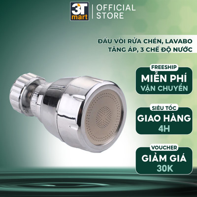 Đầu vòi tăng áp rửa bát điều hướng xoay 360 độ 3 chế độ nước C'MON DV-05