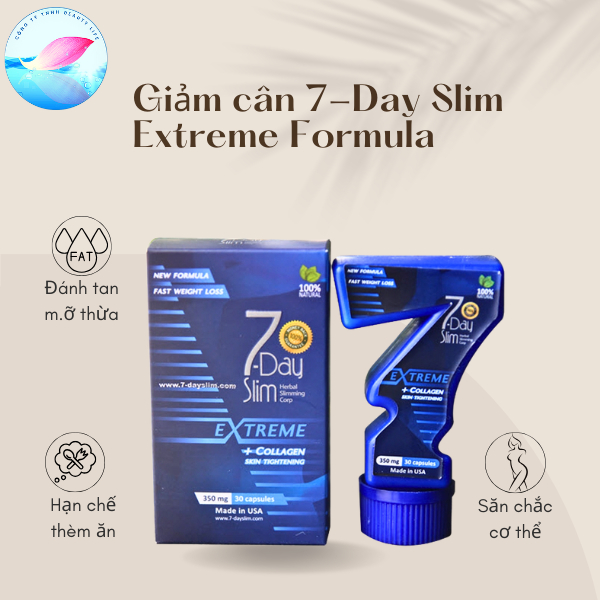 Thực phẩm hỗ trợ giảm cân 7-Day Slim Herbal Slimming Corp - Hộp 30 viên