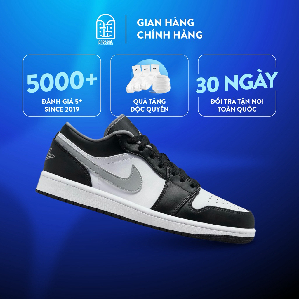 Giày Air Jordan 1 Low Smoke Grey V3 chính hãng cho nam nữ, JD1 Low Smoke Grey V3 real fullbox Presen