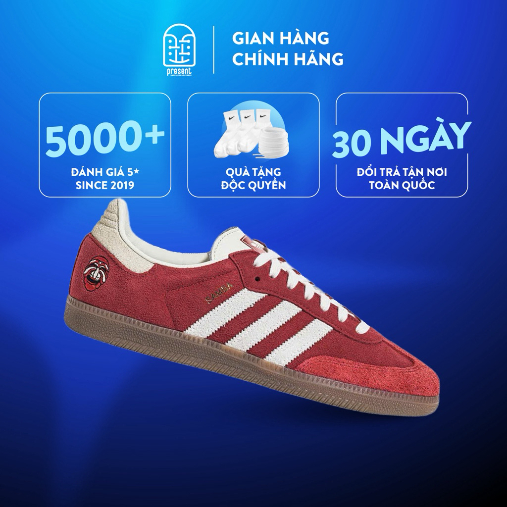 Giày adidas samba đỏ chính hãng, samba adidas og real fullbox, đổi trả 30 ngày Present Original Snea