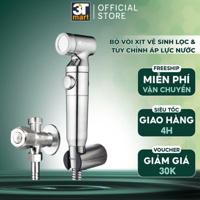 Bộ vòi xịt vệ sinh tăng áp LỌC và TÙY CHỈNH ÁP LỰC NƯỚC cao cấp C'MON VX-06 (lọc)