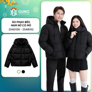  Áo khoác phao béo siêu nhẹ mùa đông nam nữ GUNO chần bông cao cấp có mũ trùm đầu 25AG158 AB192 AK224 