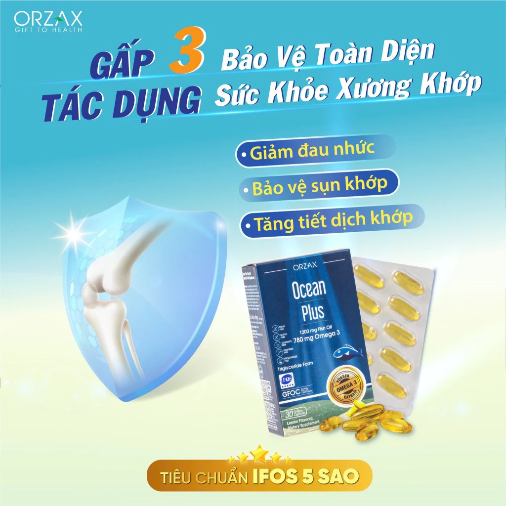 Viên Uống Omega-3 ORZAX Ocean Plus 30 Viên | Bổ Sung DHA EPA, Hỗ Trợ Não Bộ, Mắt, Tim Mạch