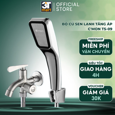 Bộ vòi sen tăng áp GIÁ RẺ C'mon TS-09 + Củ sen lạnh C'mon CSL-01