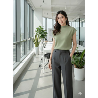 Áo len nữ Hàn Quốc tay hến cổ 2 cm, chất len mềm mịn mặc thích