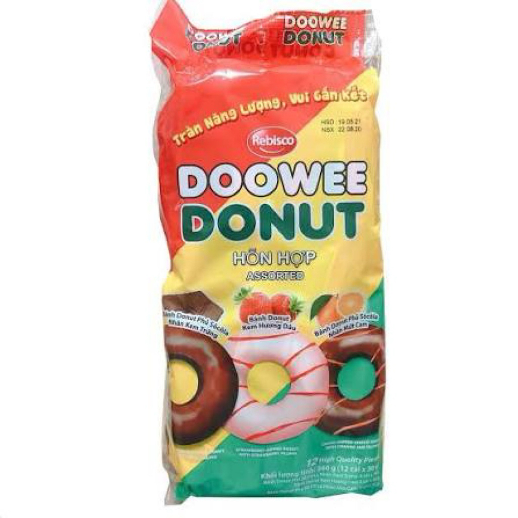 Bánh Donut Dowee túi 12 cái *29g loại mix hỗn hợp