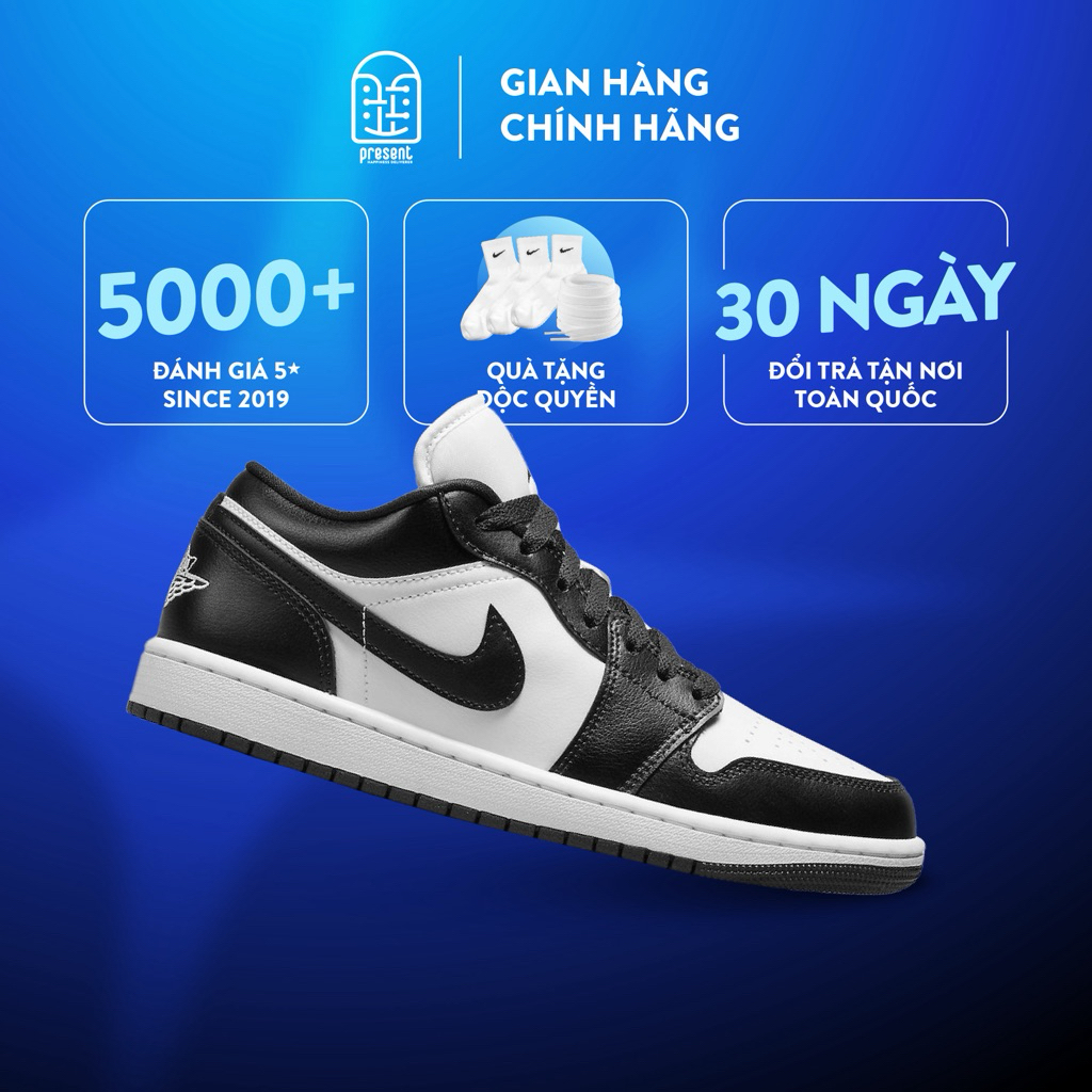 Giày Air Jordan 1 Low Panda chính hãng cho nam nữ, JD1 Low Panda real fullbox Present Original Sneak