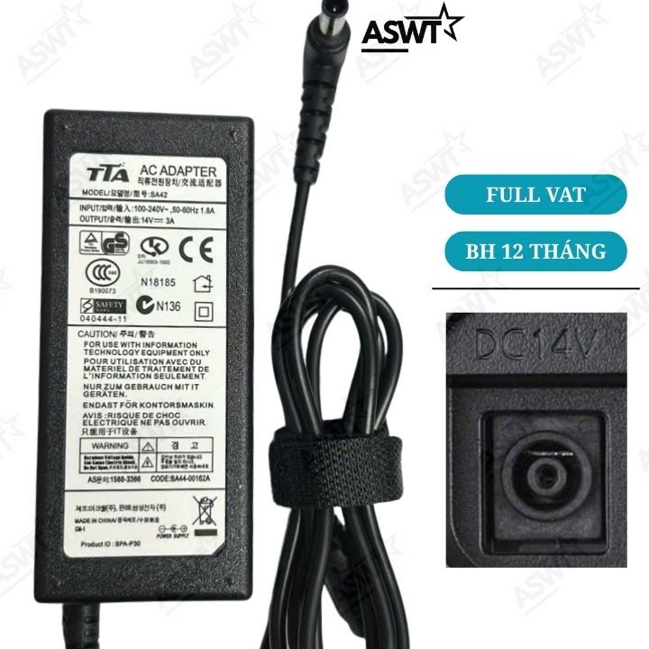 Adapter nguồn màn hình gaming Samsung Odyssey G4 G40B 25inch FHD 14v TTA- FULL VAT