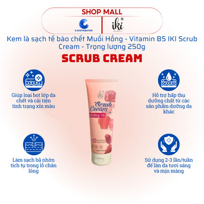 [HỎA TỐC] Kem làm sạch tế bào chết Muối Hồng và Vitamin B5 IKI Scrub Cream - 250g