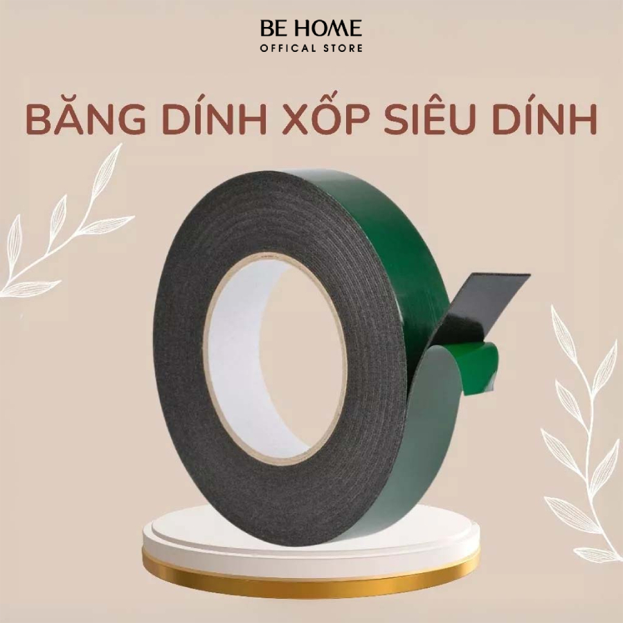 Băng Dính Xốp Xanh Siêu Dính 2 Mặt - Behome Decor