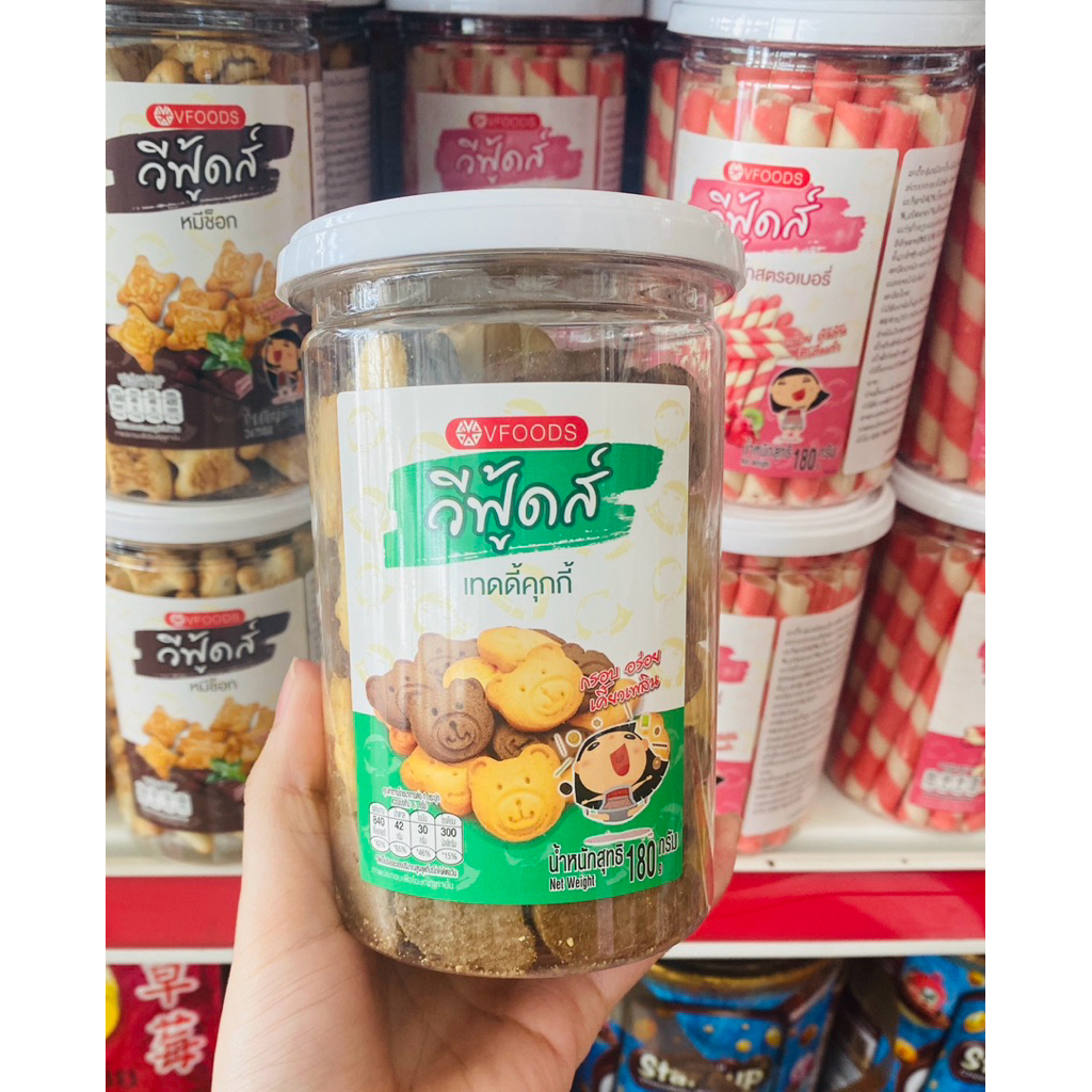 Bánh quy Vfoods Teddy Cookies của thương hiệu Thái Lan Vfoods 180g