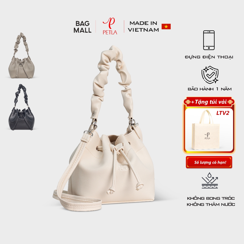 Túi đeo chéo da nữ dây rút thời trang dễ thương Petla LN09