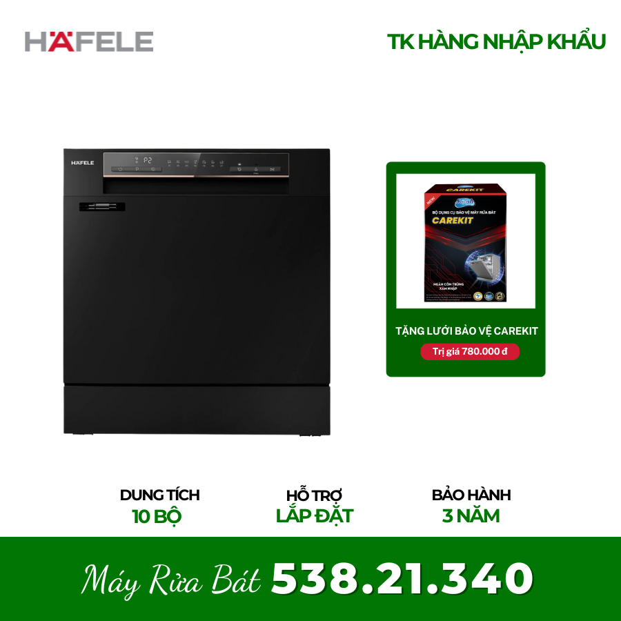 [BH 3 NĂM + TẶNG LƯỚI CAREKIT BẢO VỆ MÁY] Máy Rửa Chén Bát Hafele HDW-T5551B 538.21.340