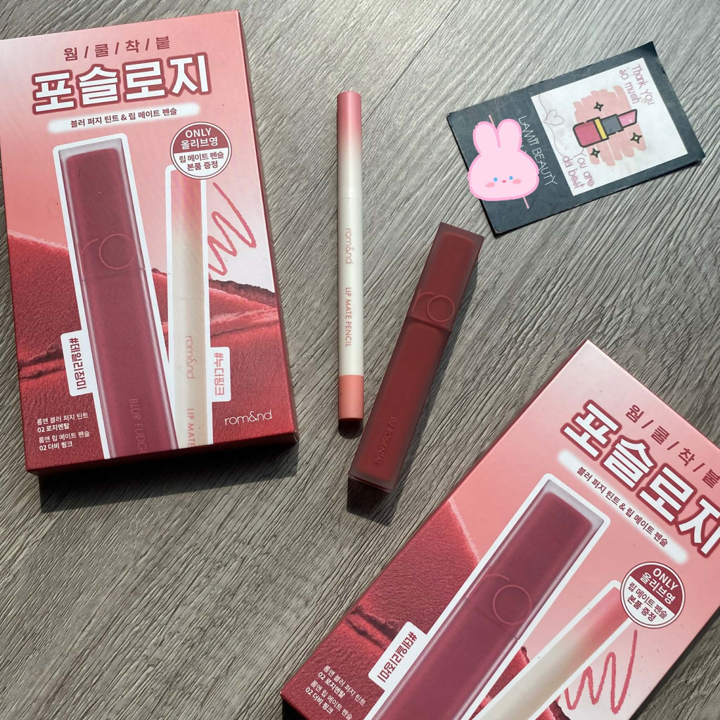 Set son ROMAND BLUR FUDGE TINT 02 + Chì kẻ viền môi - LAMII BEAUTY
