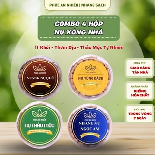 [Combo 4 Hộp] Nhang Nụ Sạch Xông Nhà – Quế, Thảo Mộc, Ngọc Am, Tùng Bách – Hương Dịu Nhẹ – Phúc An Nhiên