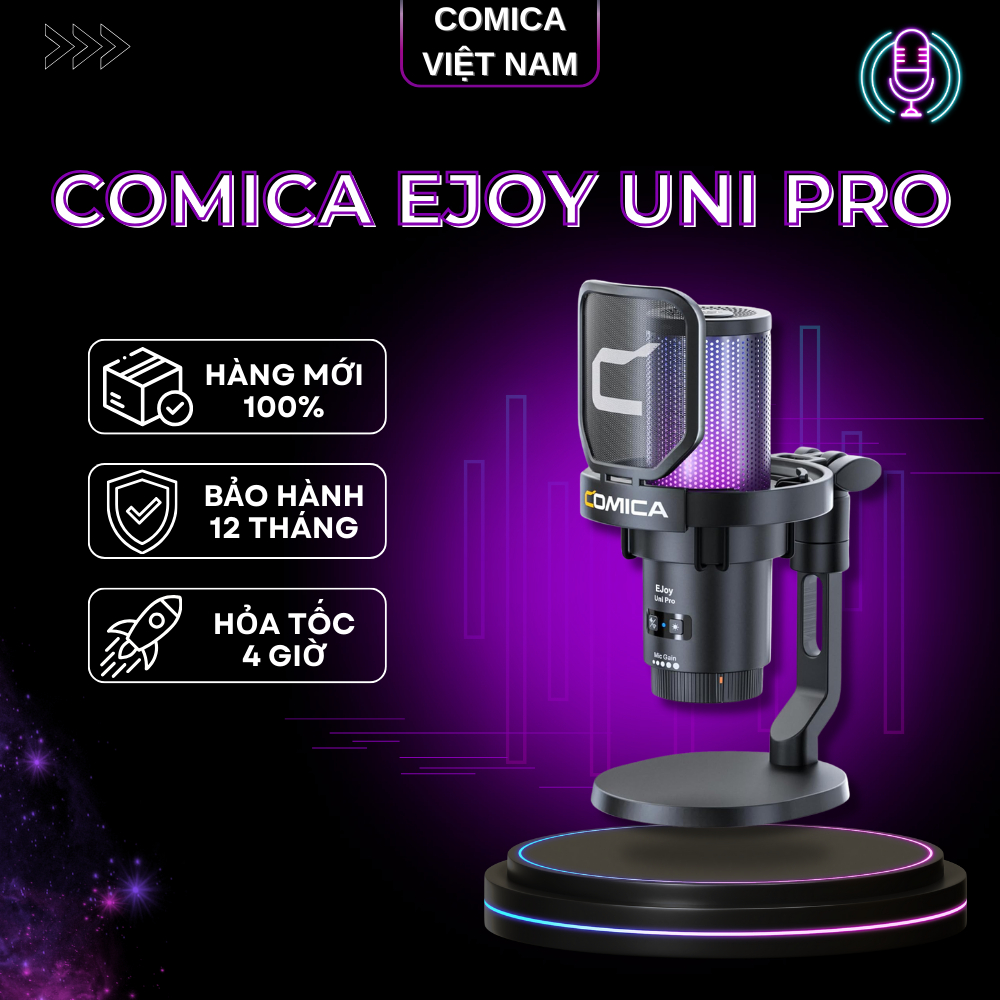 COMICA EJOY UNI PRO - Mic Thu Âm Không Dây, Đổi Màu RGB - Hàng Chính Hãng / Bảo Hành 12 Tháng