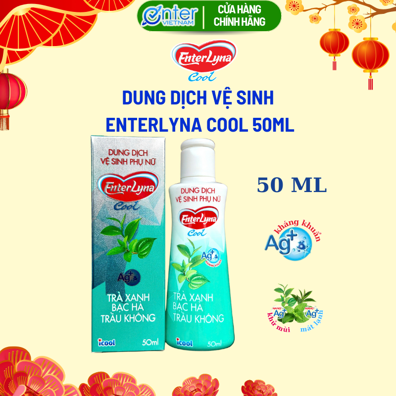 Dung Dịch Vệ Sinh Phụ Nữ Enterlyna Chai 50ml Chiết Xuất Từ Trầu Không Trà Xanh Bạc Hà