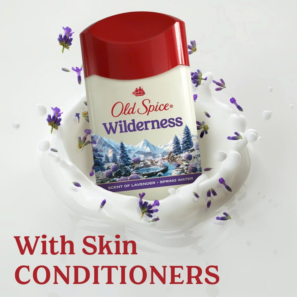 Lăn Khử Mùi Old Spice Wilderness Lavender 73g – Hương Oải Hương Nam Tính, Thơm Dịu