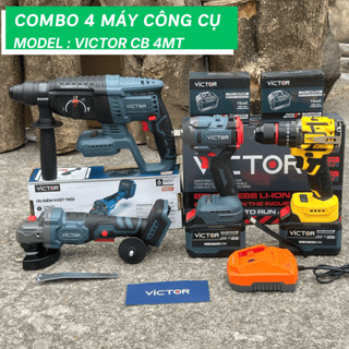  Combo Máy Khoan 10mm Máy Cắt Máy Siết Bulong Khoan Bê Tông Pin Kèm 2 Pin 15 Cell Tặng Hộp Đựng Đồ 