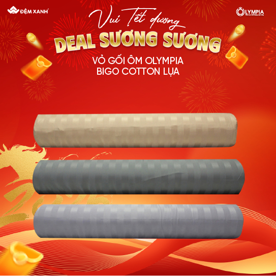 Vỏ gối ôm Olympia Bigo cotton lụa