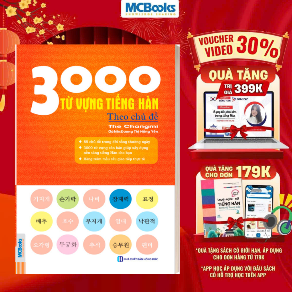 Sách - 3000 Từ vựng tiếng hàn theo chủ đề - Làm chủ từ vựng tiếng Hàn sau 3 tháng