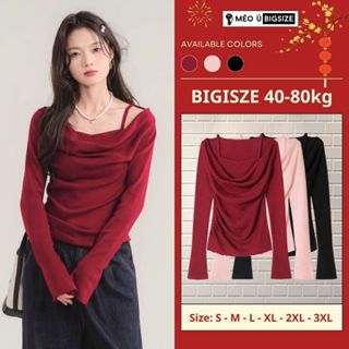  Áo thun nữ Bigsize dài tay chất liệu thun giấy nhún eo viền bèo hai dây kèm yếm siêu xinh 392 