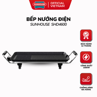 Bếp Nướng Điện Không Khói SUNHOUSE SHD4600 - 1500W, Bảo Hành 12 Tháng, Tay Cầm Cách Nhiệt