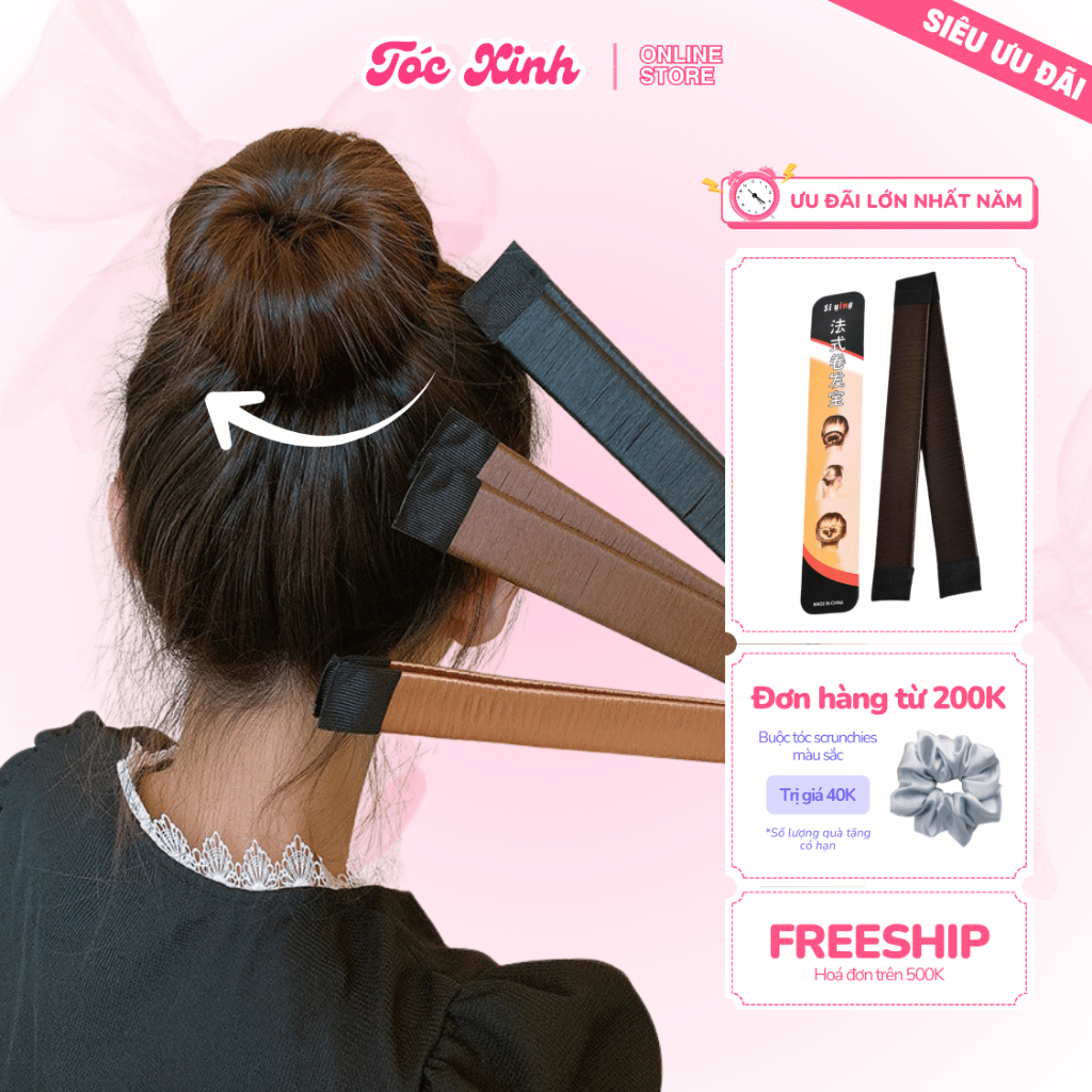 Thanh búi tóc củ tỏi TOCXINH247 Thanh cuộn tóc tròn đa năng tiện lợi Phụ kiện làm đẹp Cho nữ [TM6]
