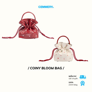  Túi Đồng Tiền CEMMERY Local Brand Chính Hãng Coiny Bloom Bag Da Microfiber Dây Rút In Hoa 2 Màu 