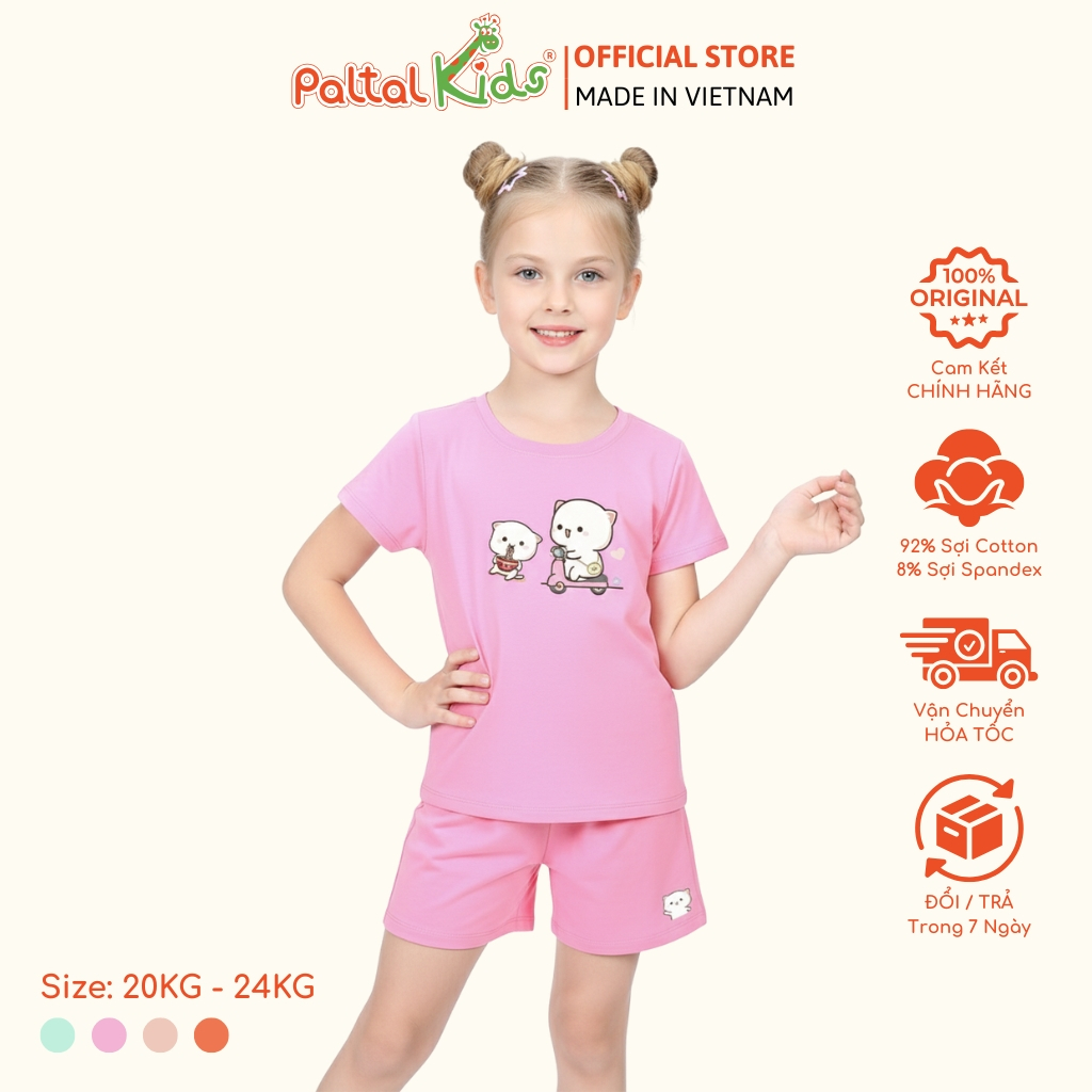 [PALTAL KIDS] Đồ Bộ Đùi Cotton Mỹ Bé Gái Cao Cấp - 2019 - Size 12