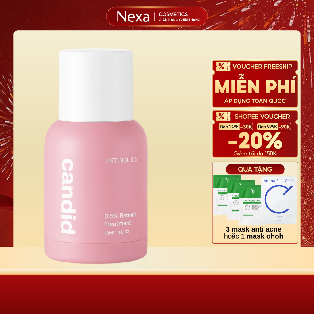 Tinh Chất Retinol Candid Chống Lão Hóa, Nhăn Candid 0.5% Retinol/ 1% Retinol Treatment 30ml