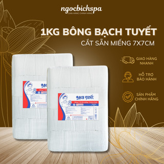 Bông Tẩy Trang Bạch Tuyết Miếng 7x7 (Loại 500Gr, 1Kg) Cắt sẵn miếng I NGỌC BÍCH SPA