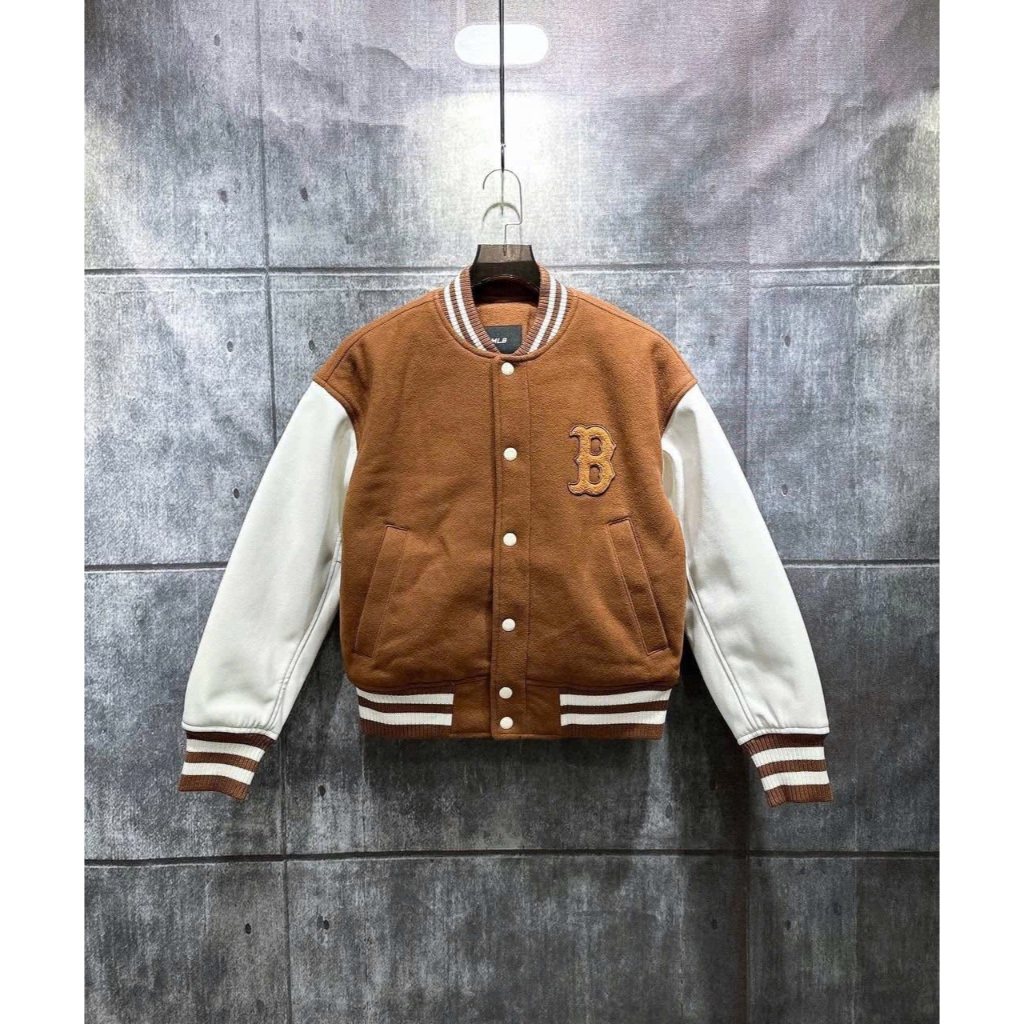 [ CHÍNH HÃNG ] ÁO KHOÁC BÓNG CHÀY MLB LOGO THÊU - BOMBER MLB UNISEX NAM NỮ HÀN QUỐC