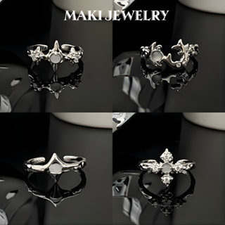 Nhẫn Hở Đá Mặt Trăng Không Đều Phong Cách Y2K Hip Hop – Phụ Kiện Thời Trang Đường Phố Unisex Nam Nữ Cá Tính