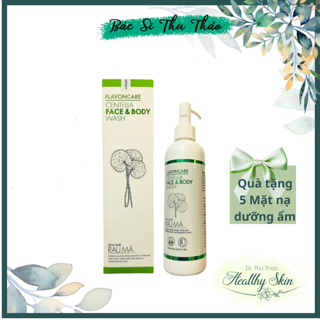 [240mL] FLAVONCARE CENTELLA FACE AND BODY WASH - SỮA RỬA MẶT VÀ TẮM TOÀN THÂN CHO DA NHẠY CẢM