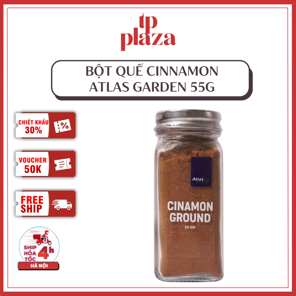 Bột Quế Atlas Garden - Cinnamon Ground Lọ 55g