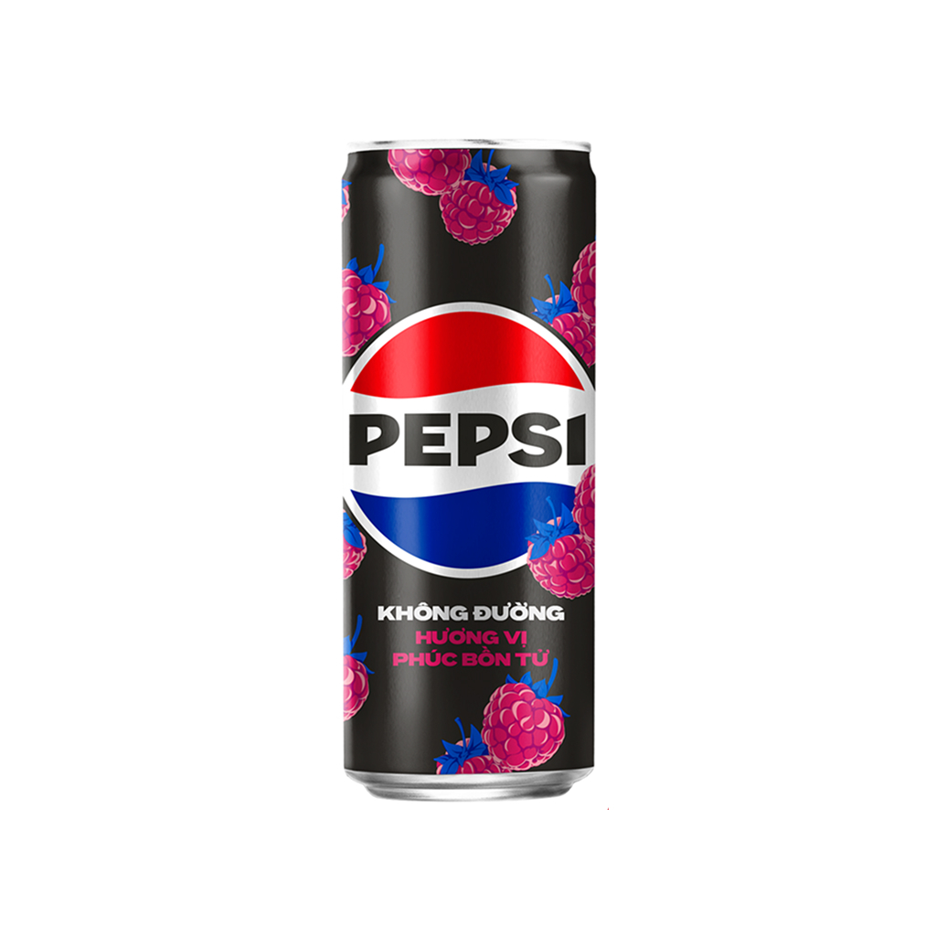 Combo 2 lon nước ngọt có ga Pepsi không đường vị phúc bồn tử lon 320ml_BH