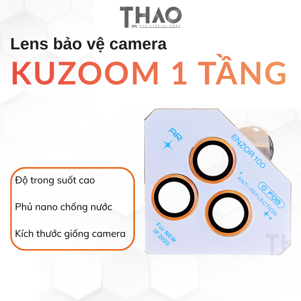 [Máy 3 camera] Lens kính bảo vệ camera 3 mắt camera Kuzoom AR chính hãng dành cho iP