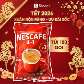  100 Gói Cà phê Nescafe 3 in 1 vị nguyên bản 1.6Kg 16g×100 gói | Bách Hoá Tổng Hợp Dũng Mơ 