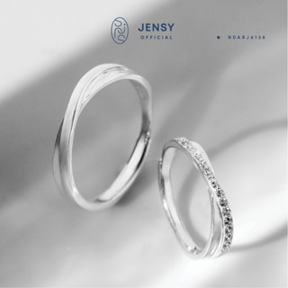  Nhẫn Đôi Bạc Dát Đá Đan Chéo S925 Cao Cấp JENSY "Seraphines "  NDARJ4138. Nhẫn Đôi Bạc 925 Nam Nữ 