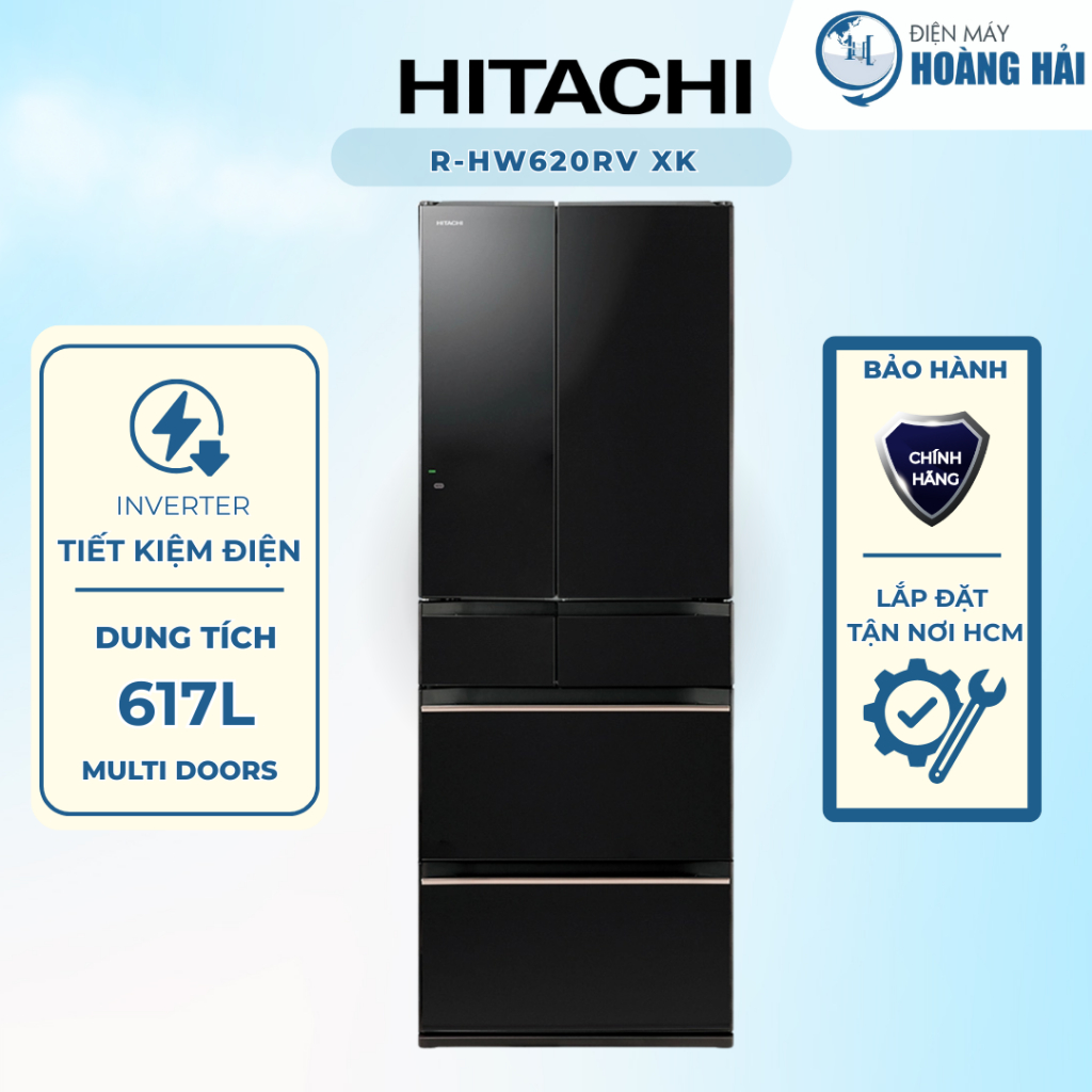 R-HW620RV (XK) | Tủ lạnh Hitachi Inverter 617 lít Multi Door R-HW620RV (XK) - Hàng chính hãng