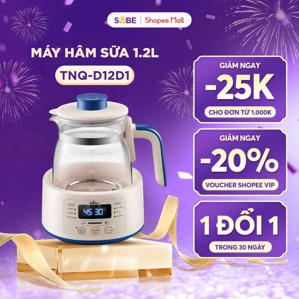 Máy Đun Nước Pha Sữa BEAR Máy Đun Nước Hâm Sữa Ấm Đun Nước Pha Sữa Ấm Đun Nước Máy Pha Sữa Nóng Cho Bé TNQ-D12D1